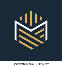 Modern letter M logo. 