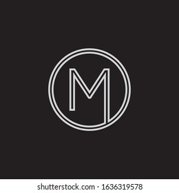 Modern Letter M logo design concept template, round m
