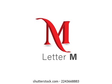 Modern Letter M Logo design concept template. Letter M line logo design. Linear creative minimal monochrome monogram symbol.