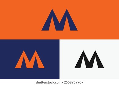 modern letter M logo, simple letter M logo.