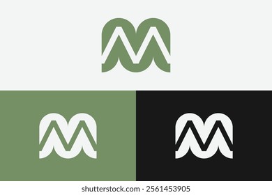 modern letter M logo, simple letter M logo.