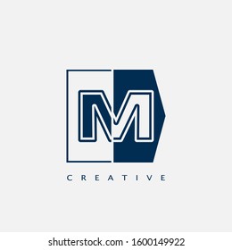 Modern Letter M logo, Vector design concept geometrical  shapes with letter logo icon  for business initial or company identity.