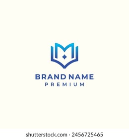 modern letter m logo vector for technology development construction business brand