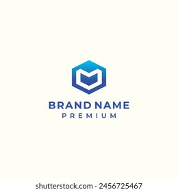 modern letter m logo vector for technology development construction business brand