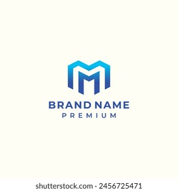 modern letter m logo vector for technology development construction business brand