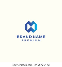 modern letter m logo vector for technology development construction business brand