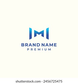 modern letter m logo vector for technology development construction business brand