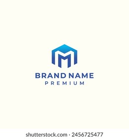 modern letter m logo vector for technology development construction business brand