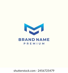 modern letter m logo vector for technology development construction business brand