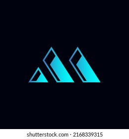 Modern letter M mountain logo illustration design