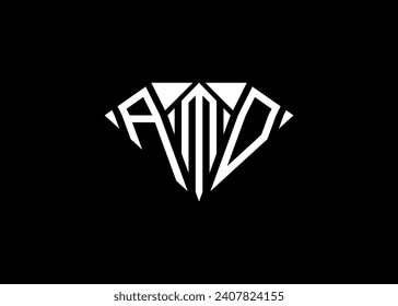 Modern letter A M O diamond shape logo And initial monogram A M O letter logo vector template.