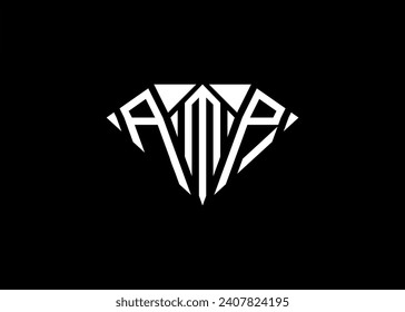 Modern letter A M P diamond shape logo And initial monogram A M P letter logo vector template