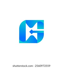 Modern Letter M, S tech icon and technology logo design vector illustration for brand