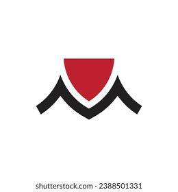 modern letter M shield armor protect logo design