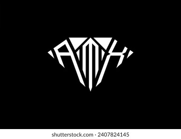 Modern letter A M X diamond shape logo And initial monogram A MX letter logo vector template