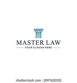Diseño del logotipo de la carta moderna marca la norma MATER inicial