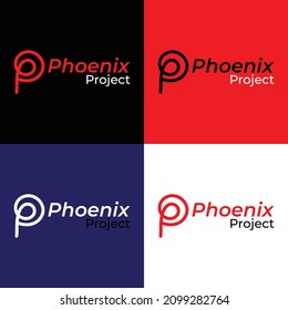 Modern letter mark phoenix project logo design