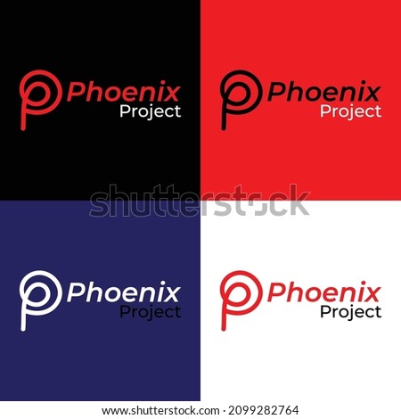 Modern letter mark phoenix project logo design