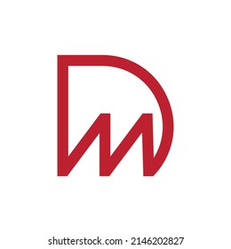 modern letter MD or DM logo design