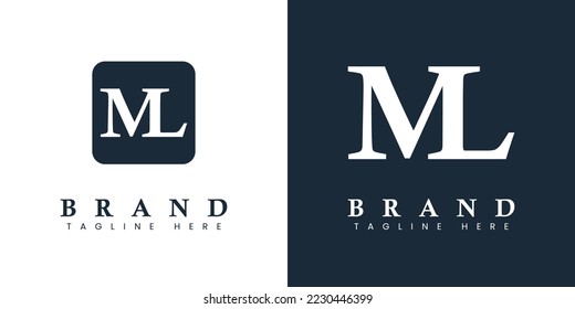 Modern Letter ML Logo, suitable for any business or identity with ML or LM initials.