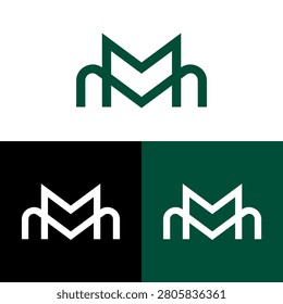 Modern letter MM logo design template with minimalist creative monogram initial vector