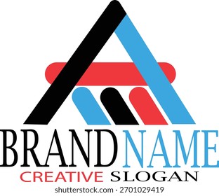 Modern Letter A Monogram Logo Design in Blue and Red – Creative Brand Identity Concept