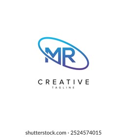 Carta moderna MR RM e Planeta Logo Design. Elementos iniciais do vetor.