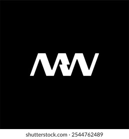 Icono de Vector de concepto de logotipo MW de letra moderna