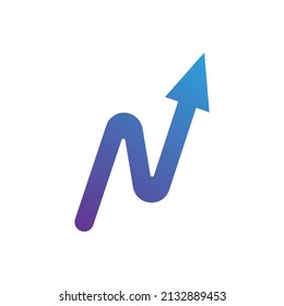 modern letter N arrow logo design