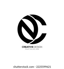 Modern letter N C O circle shape monogram logo