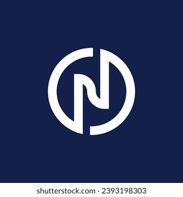 modern letter N circle logo design