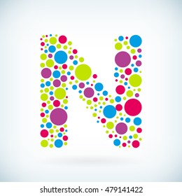 Modern letter N circle stroke colorful symbol icon. Vector editable design for print.