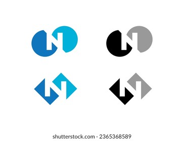 letra moderna n diseño vector creativo	