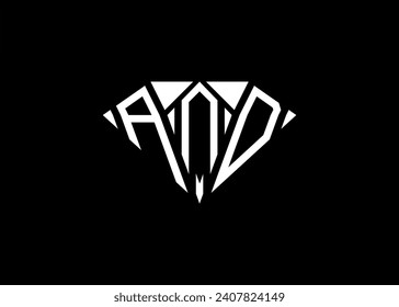 Modern letter A N D diamond shape logo And initial monogram A N D letter logo vector template,