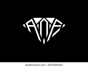 Modern letter A N F diamond shape logo And initial monogram A N F letter logo vector template