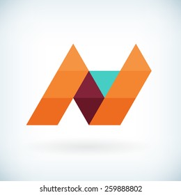 Modern letter N icon flat design element template. isolated.