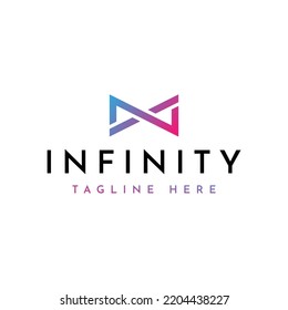 modern letter N infinity line vector logo design