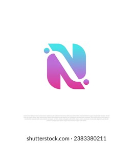 Modern letter N initial icon logo vector design template