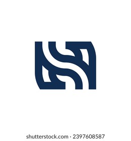 modern letter N initial logo design