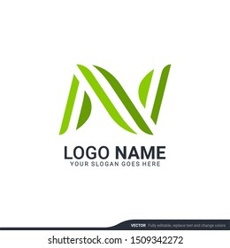 Modern Letter n logo design. Editable logo design