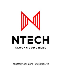 Modern Letter N Logo design 