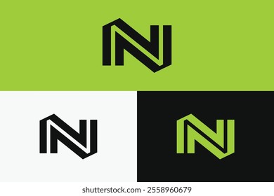 modern letter N logo, simple letter N logo.