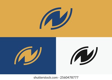modern letter N logo, simple letter N logo.