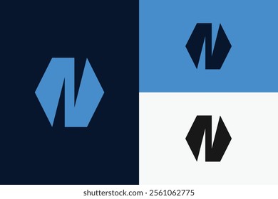 modern letter N logo, simple letter N logo.