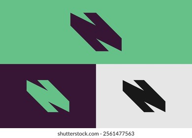 modern letter N logo, simple letter N logo.