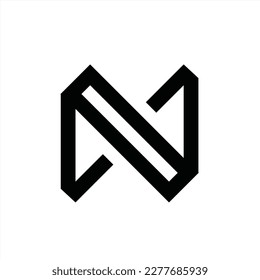 modern letter N logo vector, shape design
