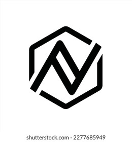 modern letter N logo vector, shape design