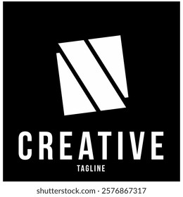 Modern letter N logo vector, bold concept, black background.