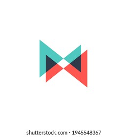 modern letter N logo.triangle overlapping. editable and easy to custom
