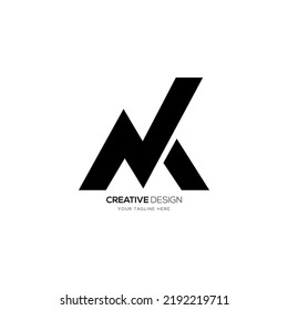 Letra moderna N M logotipo de monograma creativo